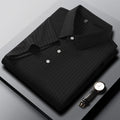2026 New Men's Casual Fashion Striped Short Sleeved Collar Polo Shirt Breathable and Comfortable Summer Versatile T-shirt
