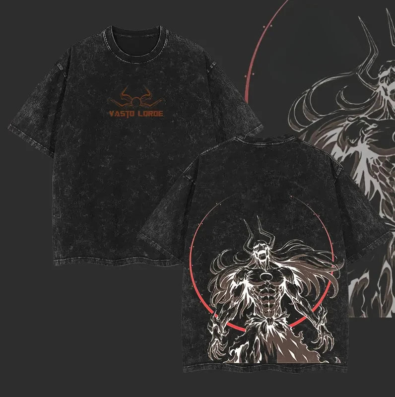Anime Bleach Kurosaki Ichigo Graphic T Shirt Men Women Washed Cotton Tshirts Vintage Casual Clothing Harajuku Oversized T-shirt