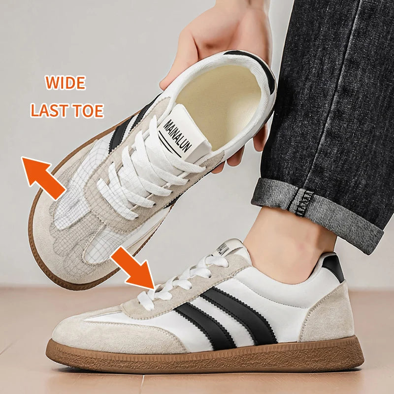 Men's Wide Width Sneakers - Large Size PU Upper & PVC Sole Low-Top Shoes Suitable for Indoor/Outdoor, Work, Travel,, Ca