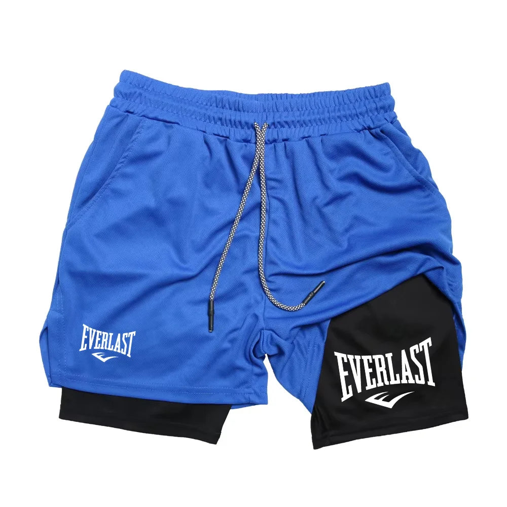 Men Running Shorts 2 in 1 Double-deck Sport Shorts Sportswear Gym Fitness Short Pants Training Jogging Bottom Men's Clothing