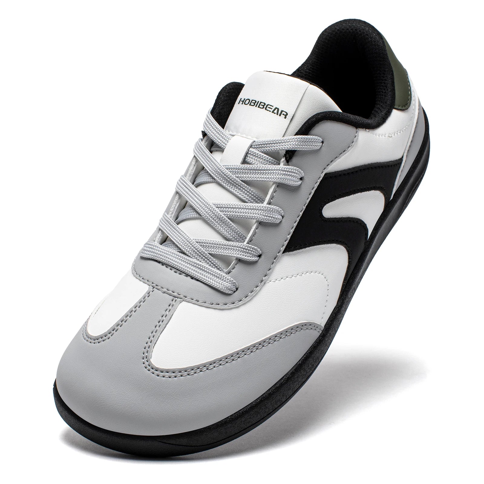HOBIBEAR Wide Toe Shoes Unisex Artificial Leather Barefoot Sneakers Casual Retro Zero Drop Shoes for Women Men