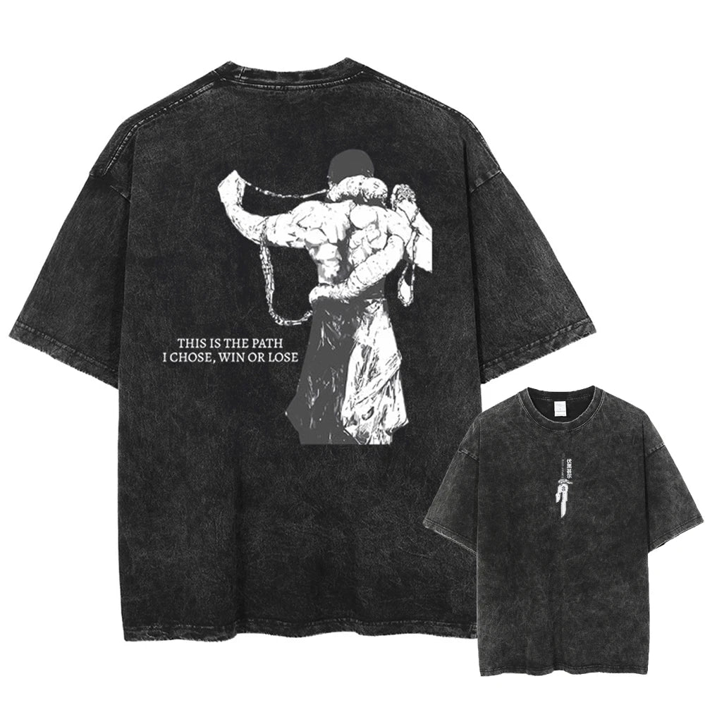 2026 Anime Jujutsu Kaisen Fushiguro Toji Printed T-shirt Men's and Women's Washed T-shirt High Quality Vintage T-shirt Tops