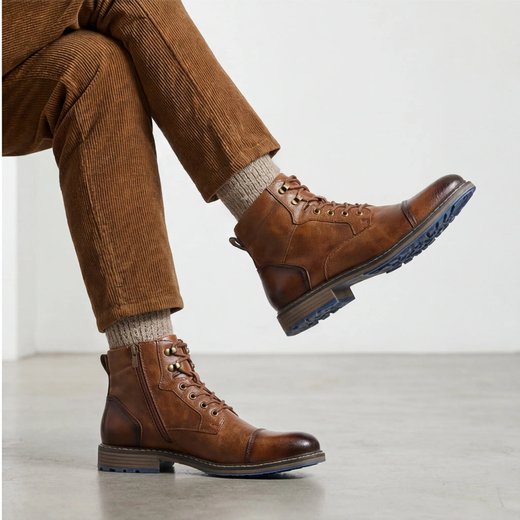 Size 7~13 Retro Men Boots 2023 Fashion Comfortable  Spring Leather Boots