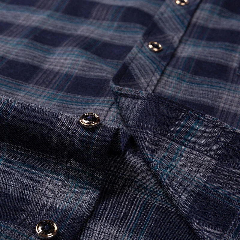 2024 New Fashion Men's Plaid Shirt Long Sleeve Cotton Regular Fit Men Casual Flannel Shirts Leisure Autumn Male Blouse Clothing