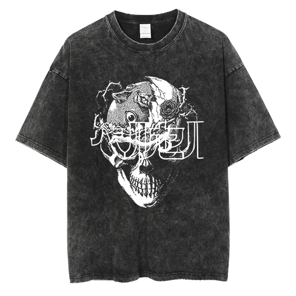 Berserk Manga Tshirt Guts Anime T Shirt For Men Women T-shirt Vintage Washed Cotton Clothing Summer Casual Short Sleeves Tees