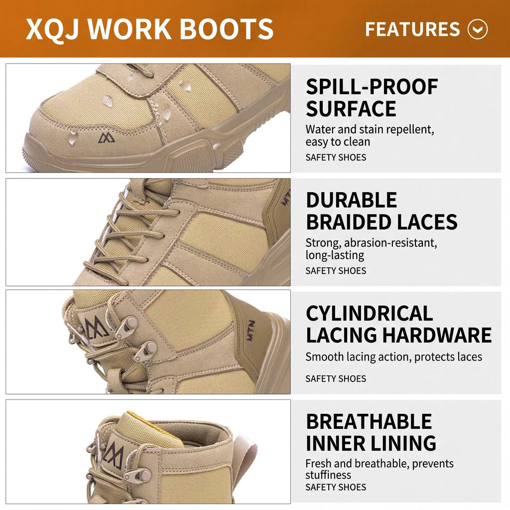 Indestructible Security Protective Boots Men Comfortable Breathable Construction Working Boots Anti-Puncture Work Safety Shoes