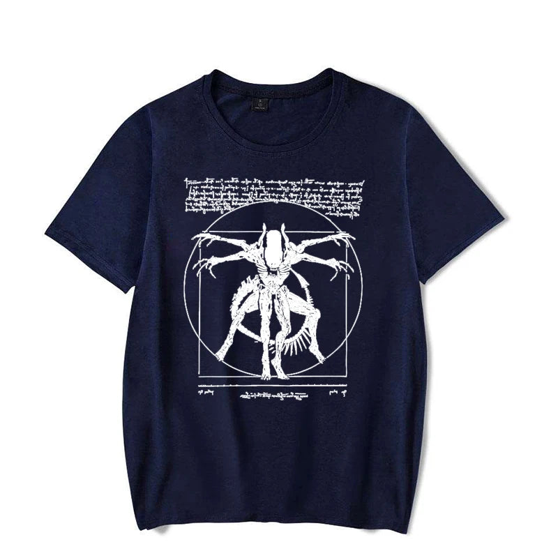 Alien Men's T-Shirt - Gamer T-Shirt Da Vinci Print Women Tops Fashion Tshirt