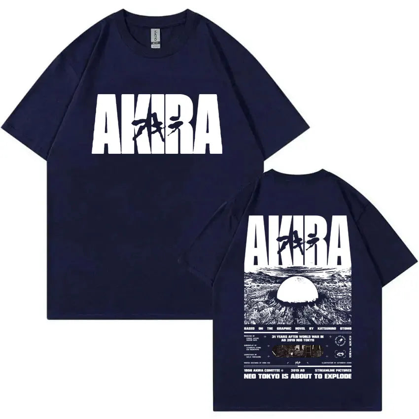 Japanese Men's and Women's Science Fiction Graphic T-shirt Large Retro T-shirt Anime Movie Akitaro Kaneda Men's T-shirt Top