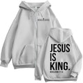 Jesus Is King Christian Bible Verse Zipper Hoodies Men Women Clothing Fashion Harajuku Zip Up Sweatshirts Fleece Casual Pullover
