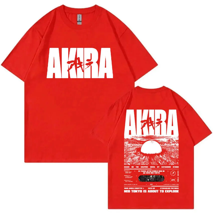 Japanese Men's and Women's Science Fiction Graphic T-shirt Large Retro T-shirt Anime Movie Akitaro Kaneda Men's T-shirt Top