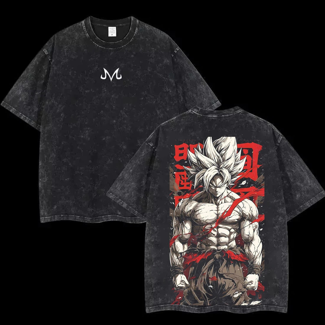 Anime Dragon Ball Cosplay Washed Goku T-Shirt Cotton Loose Large Casual Sports Vegeta Gym T-Shirt Men's Harajuku Tee Clothing