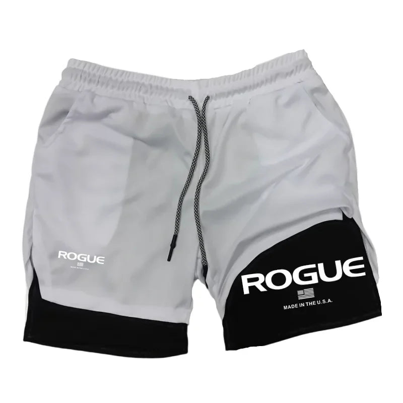 Rogue Gyms Men's Sports Shorts  Four Seasons Sportswear 2-in-1  Double Layer Tight Shorts  Sports Shorts
