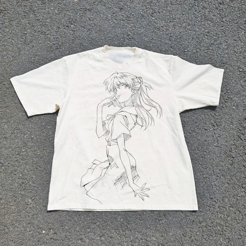 Neon Genesis Evangelion Ayanami Rei Asuka Classic Style Short Sleeve T-shirt Men Women 2026 Summer Men Women Cotton Tee Tops