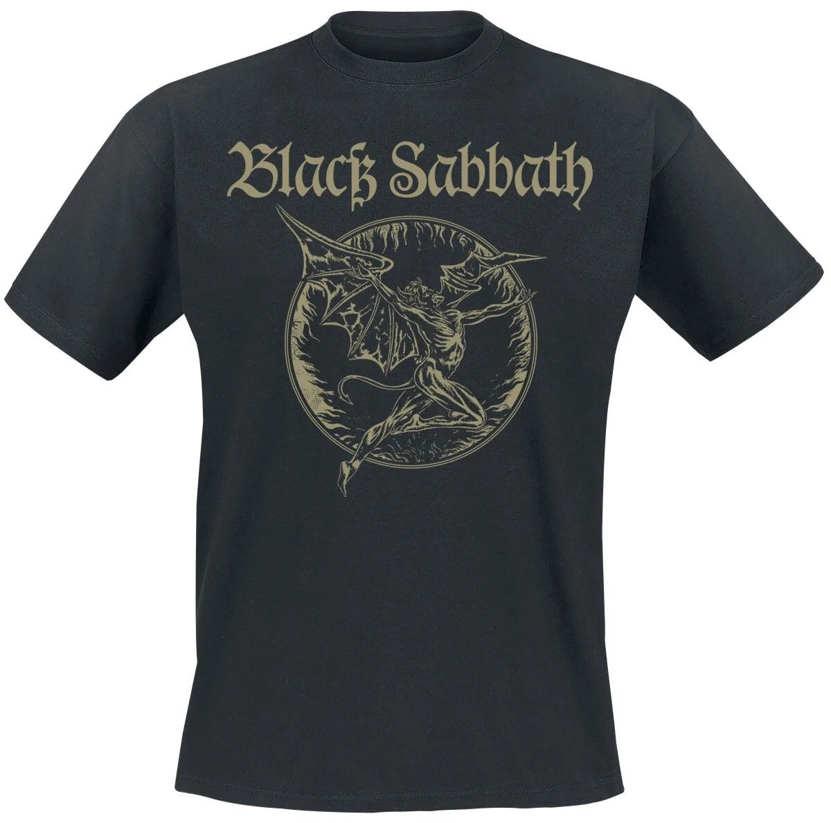 Black Sabbath Vintage Devil Print Cotton T-shirt Men Women Heavy Metal Band Unisex Short Sleeve Tee