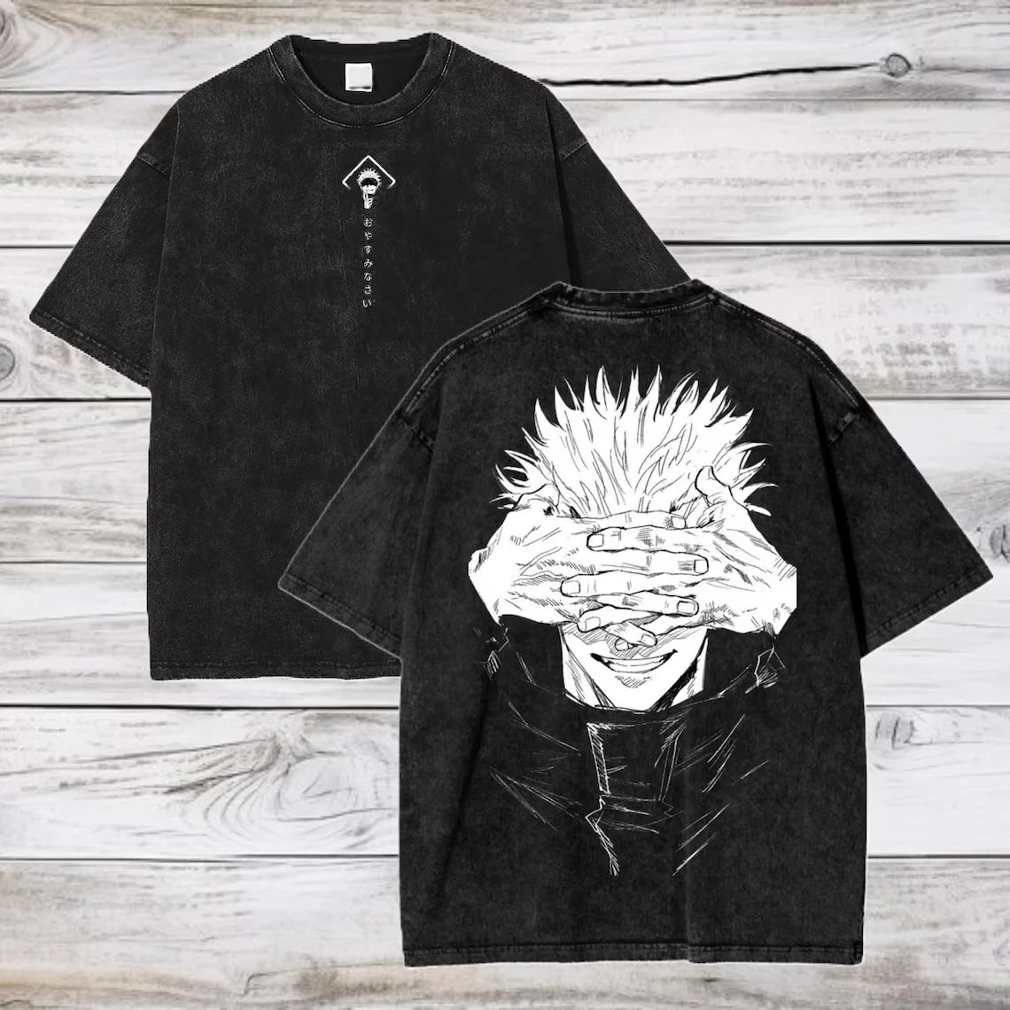 Gojo Satoru Jujutsu Kaisen T Shirt Men Women Tshirt Washed Cotton T-shirt Clothing Summer Short Sleeve Oversized Tees Streetwear
