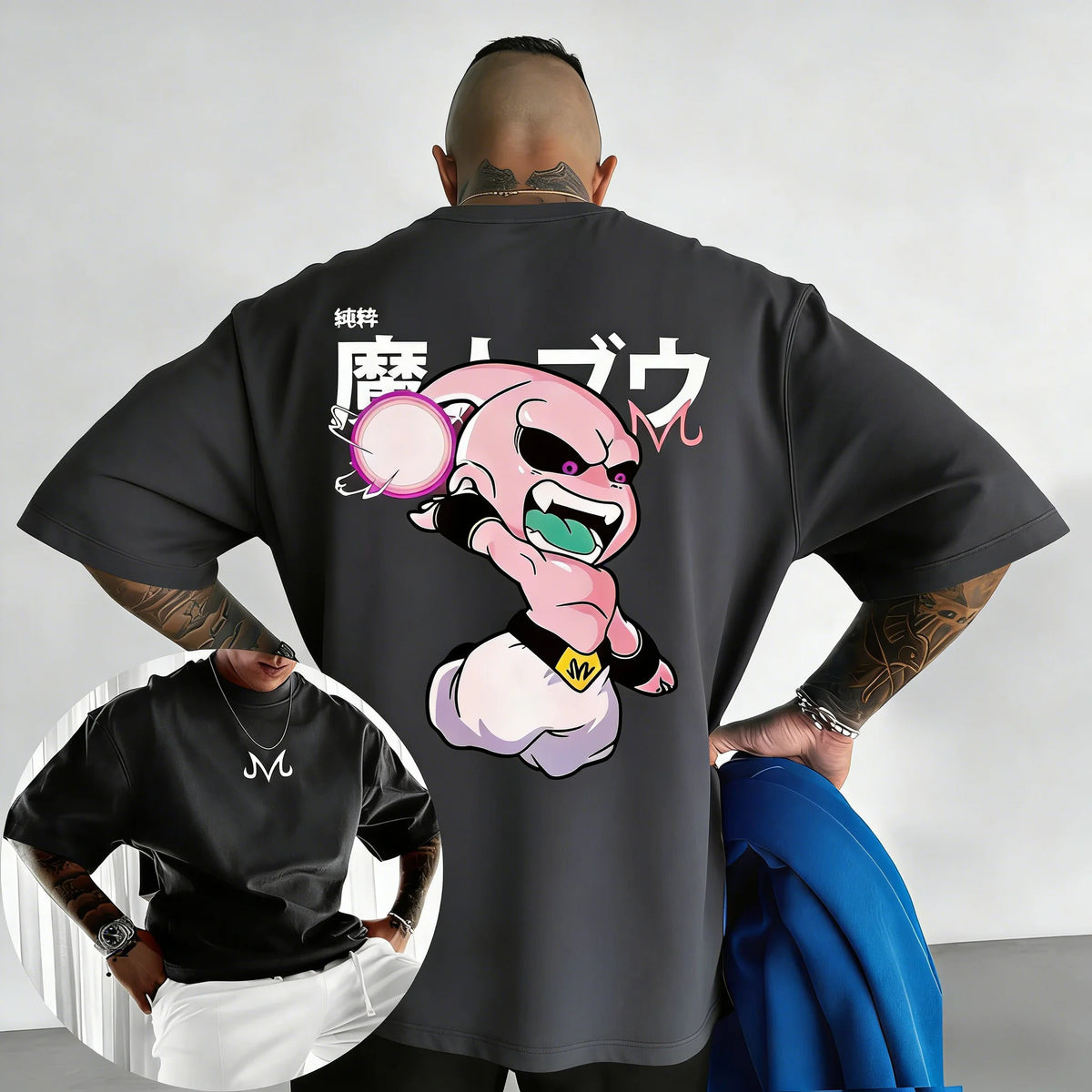 2026 New Dragon Ball Anime Cotton T-shirt Summer New Majin Buu Printed Men's and Women's Street Hip Hop Casual Short Sleeve Top
