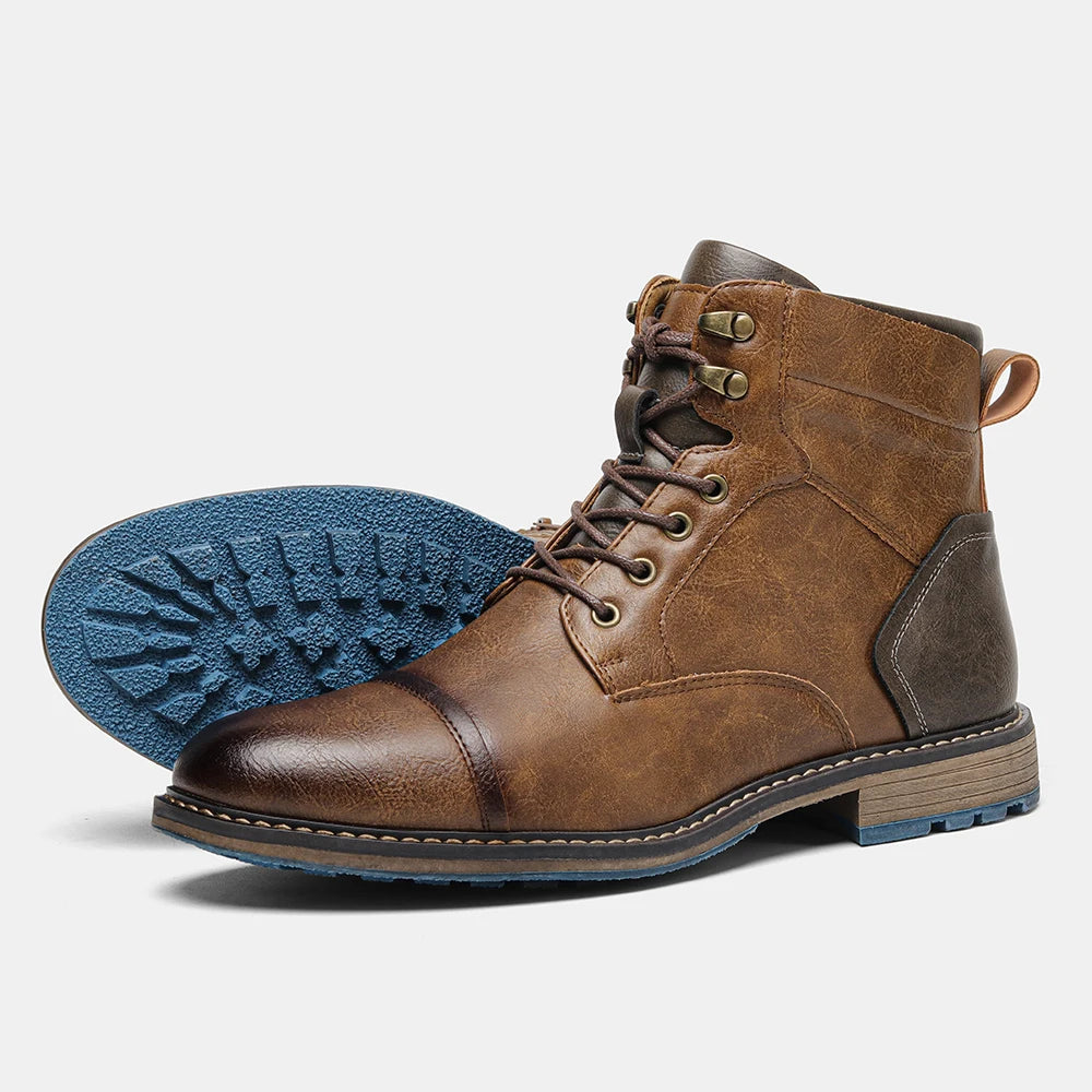 Size 7~13 Retro Men Boots 2023 Fashion Comfortable  Spring Leather Boots