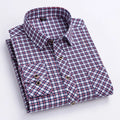 2024 New Men's Flannel Shirts Long Sleeve Cotton Soft Regular-fit Brushed Single Pocket Comfortable Casual Fashion Plaid Shirts