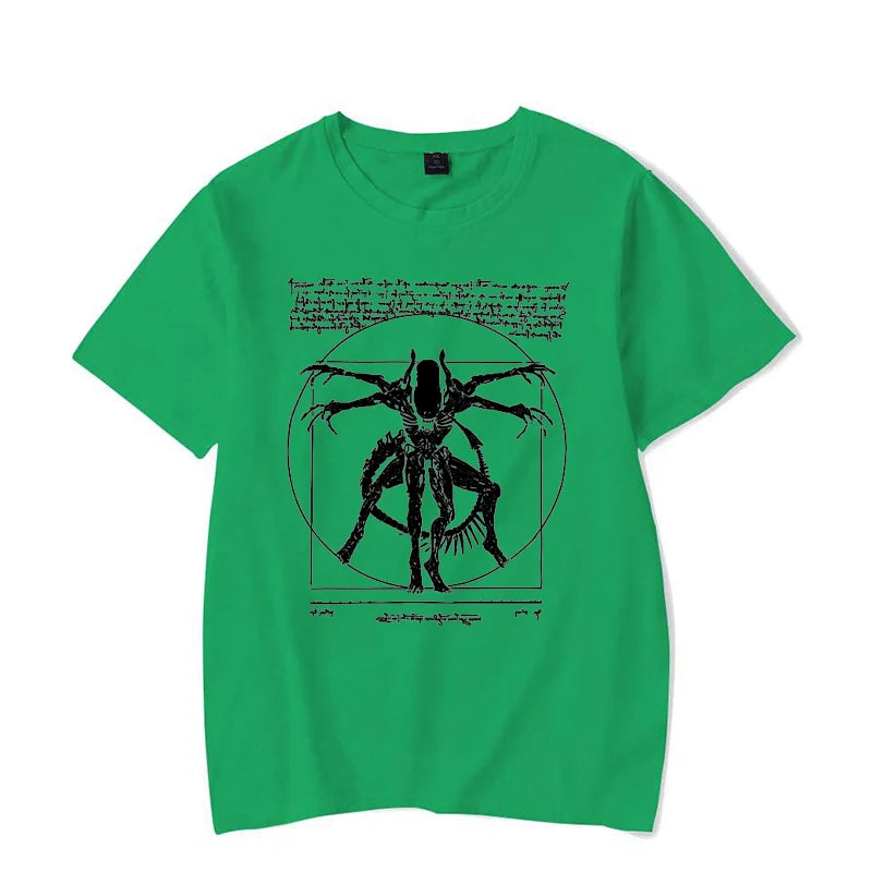 Alien Men's T-Shirt - Gamer T-Shirt Da Vinci Print Women Tops Fashion Tshirt