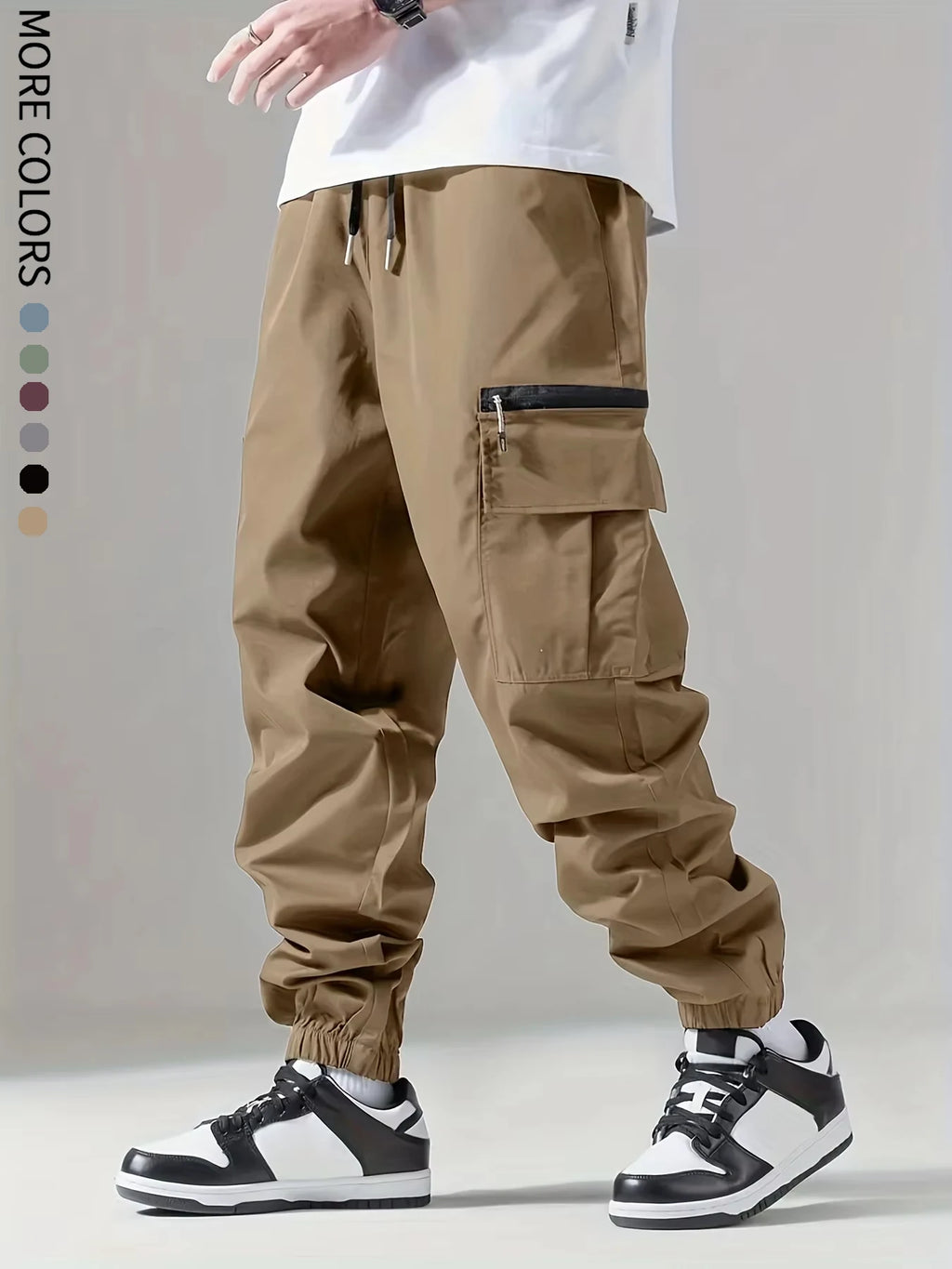Men's Cargo Pants, Thin Trousers, Comfortable and Breathable, Outdoor Casual, Wearable, Running, Cycling, Multi-pocket 004