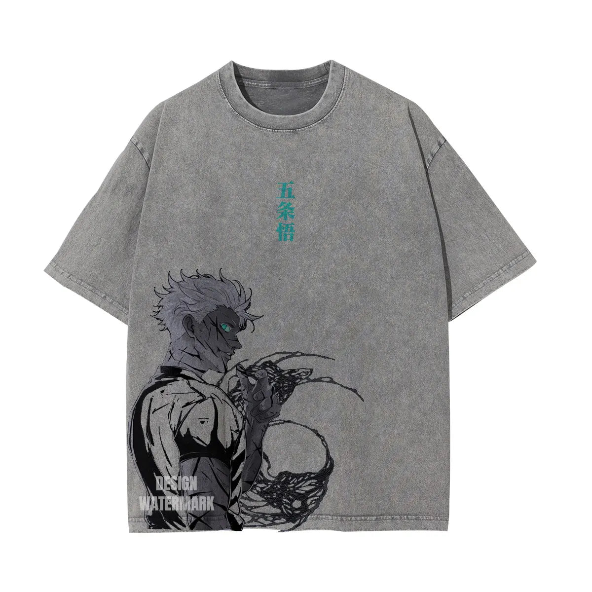 Gojo Satoru Graphic Tee Jujutsu Kaisen Anime Clothing Men Women Cotton T-shirts Retro Washed T Shirt Harajuku Male Manga Tshirt