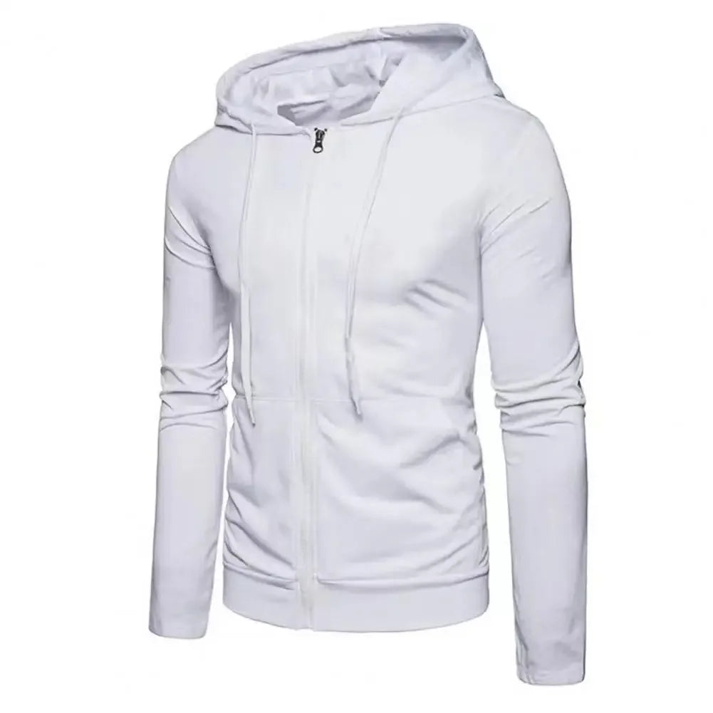 Men's Fashion Fleece Loose Casual Zipper Hoodie Suitable for Spring and Autumn Wear
