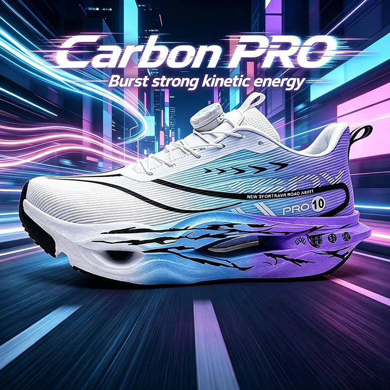 Men Propulsive Carbon Plate Racing Shoes Breathable Wide Fit Energy Return Marathon Sneakers Cushion for Women Running Trainers