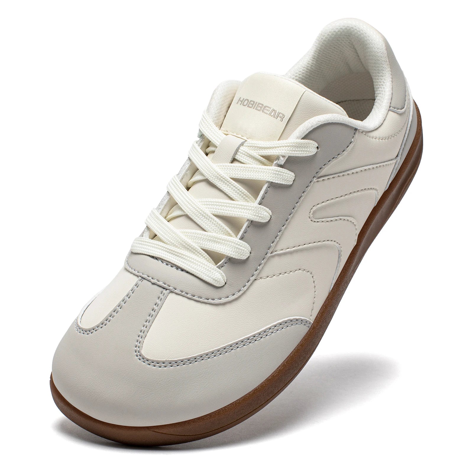 HOBIBEAR Wide Toe Shoes Unisex Artificial Leather Barefoot Sneakers Casual Retro Zero Drop Shoes for Women Men