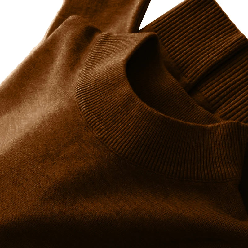 Men's Mock Turtleneck Sweater Men's Knitting Pullovers Rollneck Sweater Winter Warm Men Jumper Slim Fit Casual Streetwear