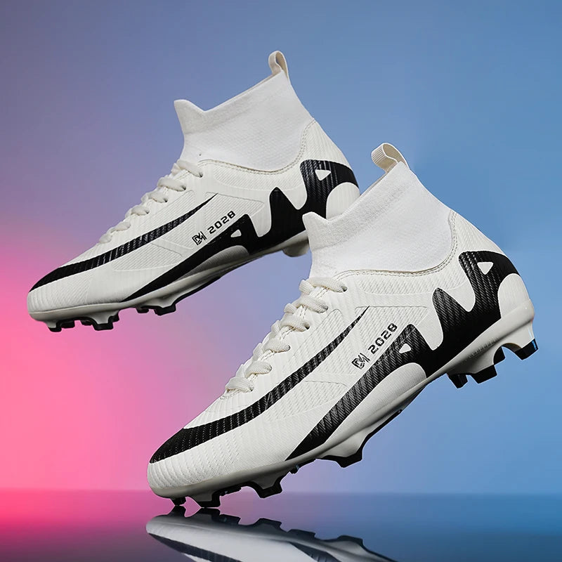 Fashion Pink Soccer Shoes Men's  Professional Lightweight Sock Football Boots Outdoor Non-slip Original Football Cleats Sneakers