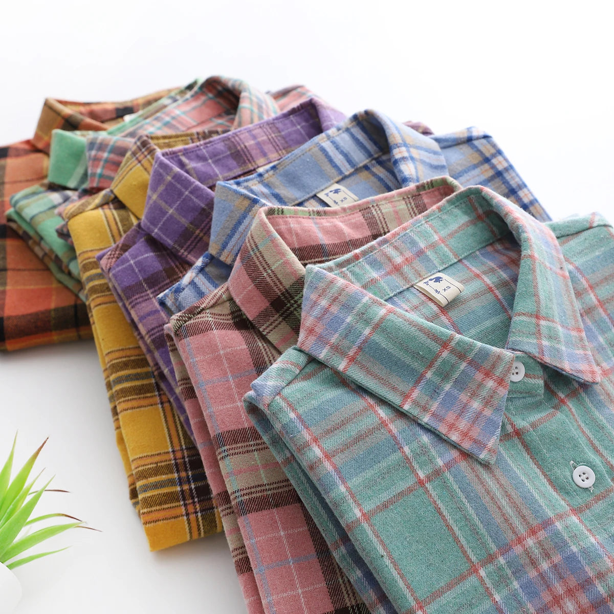 Brand Casual Women's Flannel Plaid Shirt 2025 Autumn New Boutique Ladies Loose Blouse and Tops Female Long Sleeve Shirts Clothes