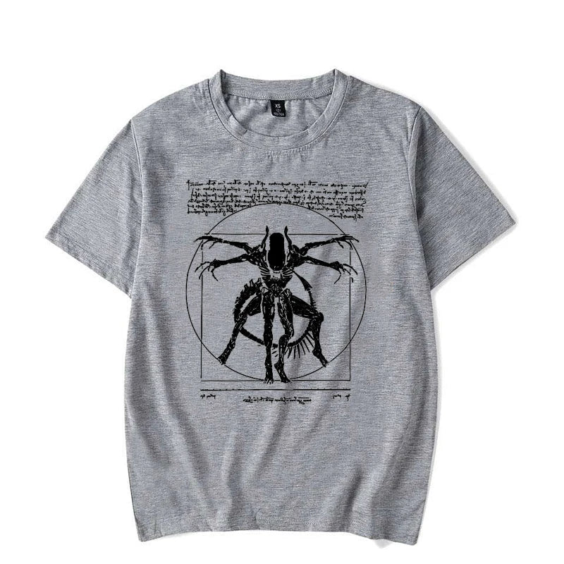 Alien Men's T-Shirt - Gamer T-Shirt Da Vinci Print Women Tops Fashion Tshirt