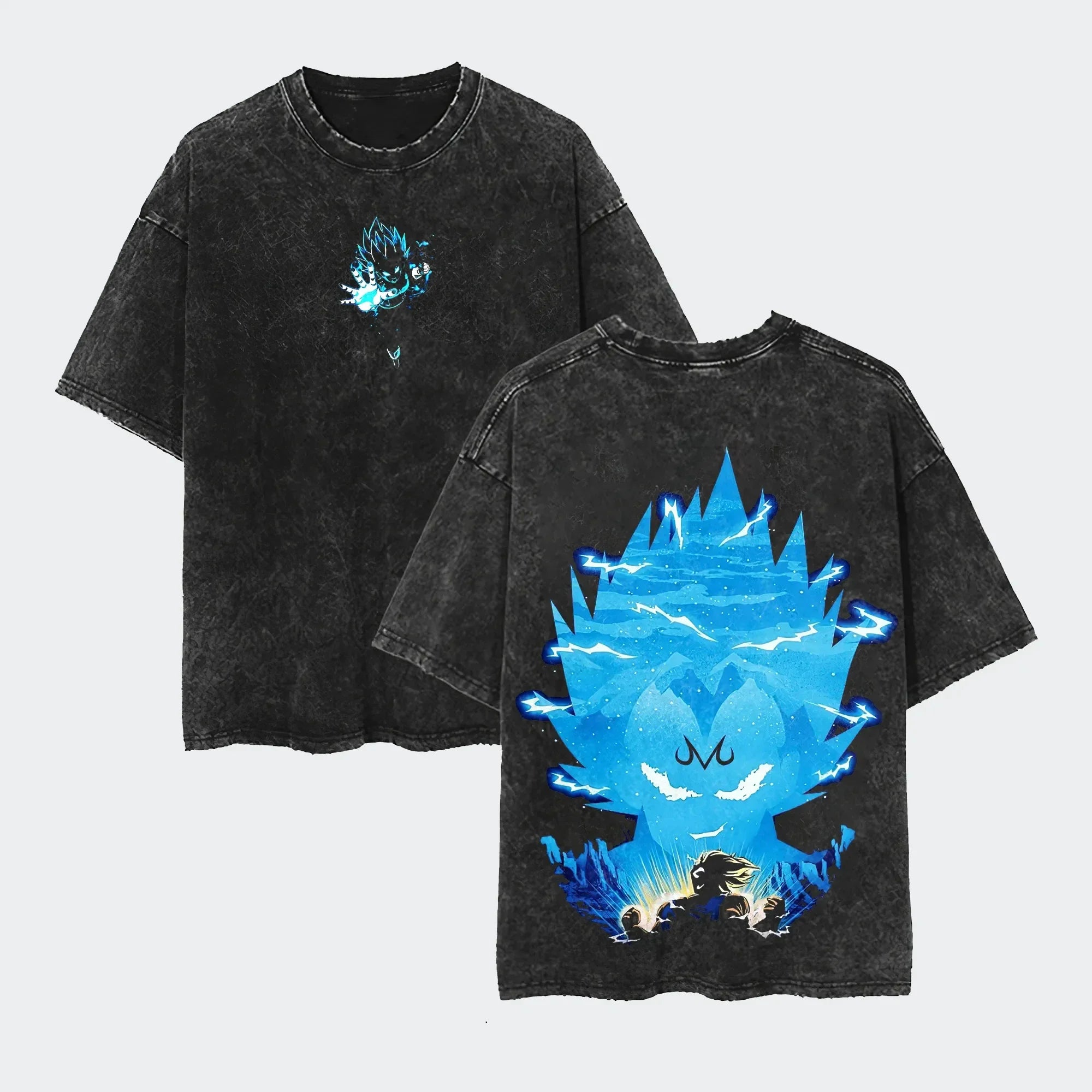 Anime Dragon Ball Cosplay Washed Goku T-Shirt Cotton Loose Large Casual Sports Vegeta Gym T-Shirt Men's Harajuku Tee Clothing
