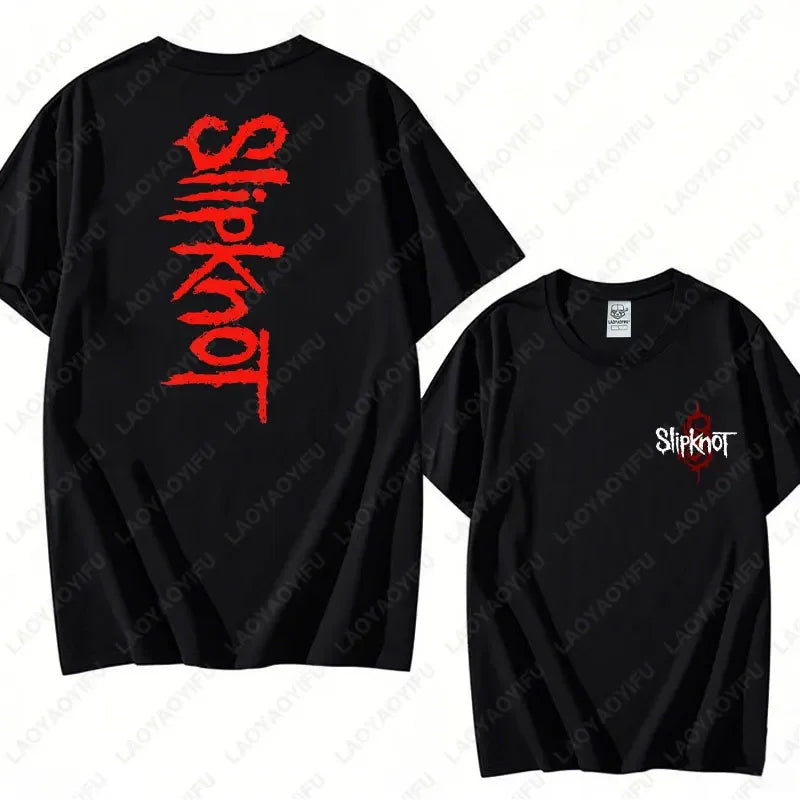 Prepare for Hell Tour Shirt Heavy Metal Cotton Tees Man Rock Band T-shirt Men's Slipknots Double Sided Print Short-sleeve Tops