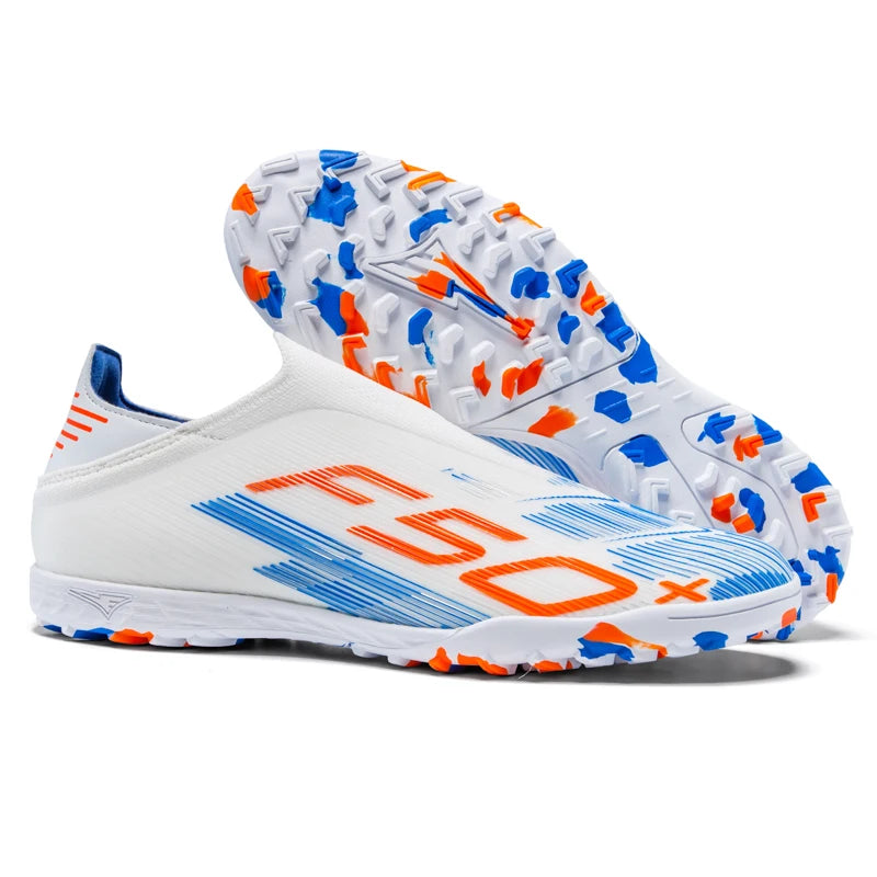 X2517 Laceless Mens Soccer Shoes Boys F50 TF/FG Training Football Sneakers for Youth Turf Soccer Cleats Chuteira Campo 35-45
