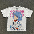 Neon Genesis Evangelion Anime Ayanami Printed T-shirt Men's and Women's T-shirt Men's Top Sports T-shirt Men's T-shirt Summer