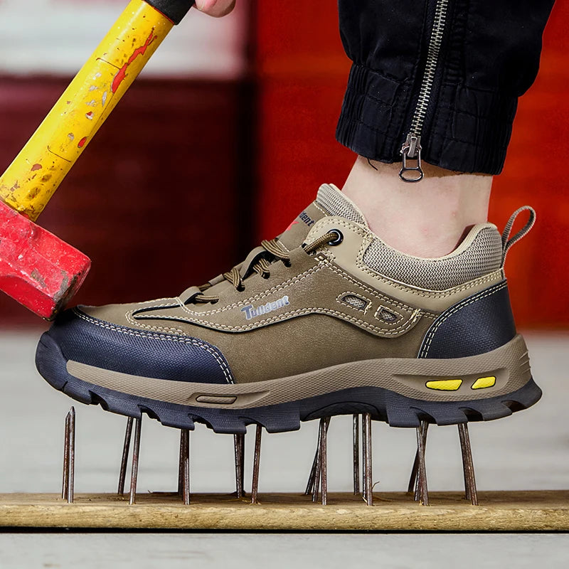 New Men's Safety Shoes, Puncture Resistant Work Shoes, Men's Protective Shoes, Wear-Resistant Work Boots Tactical Boots
