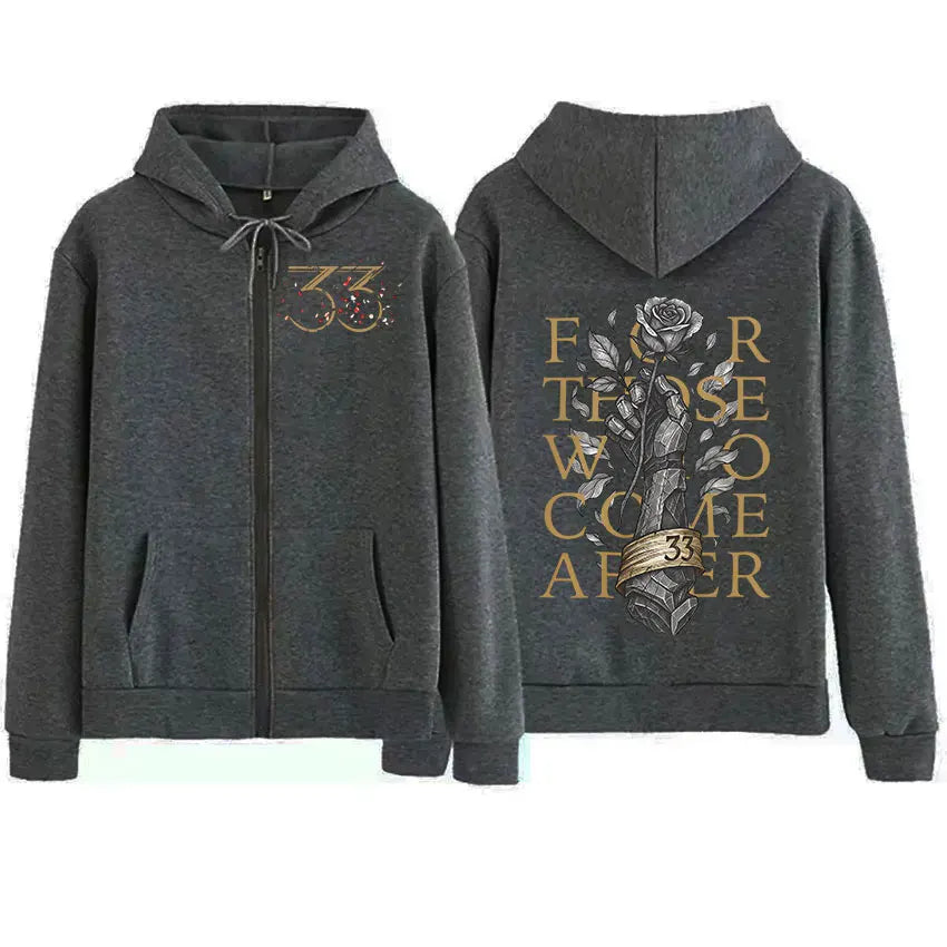For Those Who Come After Zip Up Hoodie Clair Obscur Expedition 33 Game Fans Men Women Sweatshirt Vintage Oversized Coats Hoodies