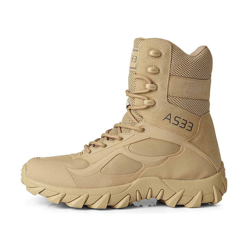 Men Tactical Boot Safety Anti-Slip Military Brand Hunting Hiking Shoes High Quality Desert Motorcycle Unisex Army Climbing Shoes