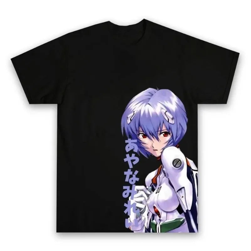 Neon Genesis Evangelion Ayanami Rei Asuka Classic Style Short Sleeve T-shirt Men Women 2026 Summer Men Women Cotton Tee Tops