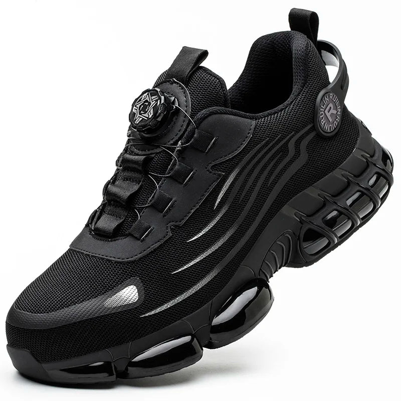 Rotating Button Safety Shoes Man Boots Anti Smash Anti Piercing Steel Toe Safety Work Shoes Lightweight Breathable Work Boots