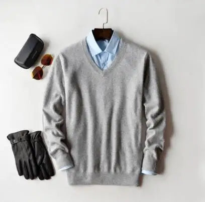 Classic Pullover V-Neck Sweater Men 2024 Autumn Winter Cashmere Cotton Blend Warm Jumper Clothes Pull Homme Man Hombres Sweater