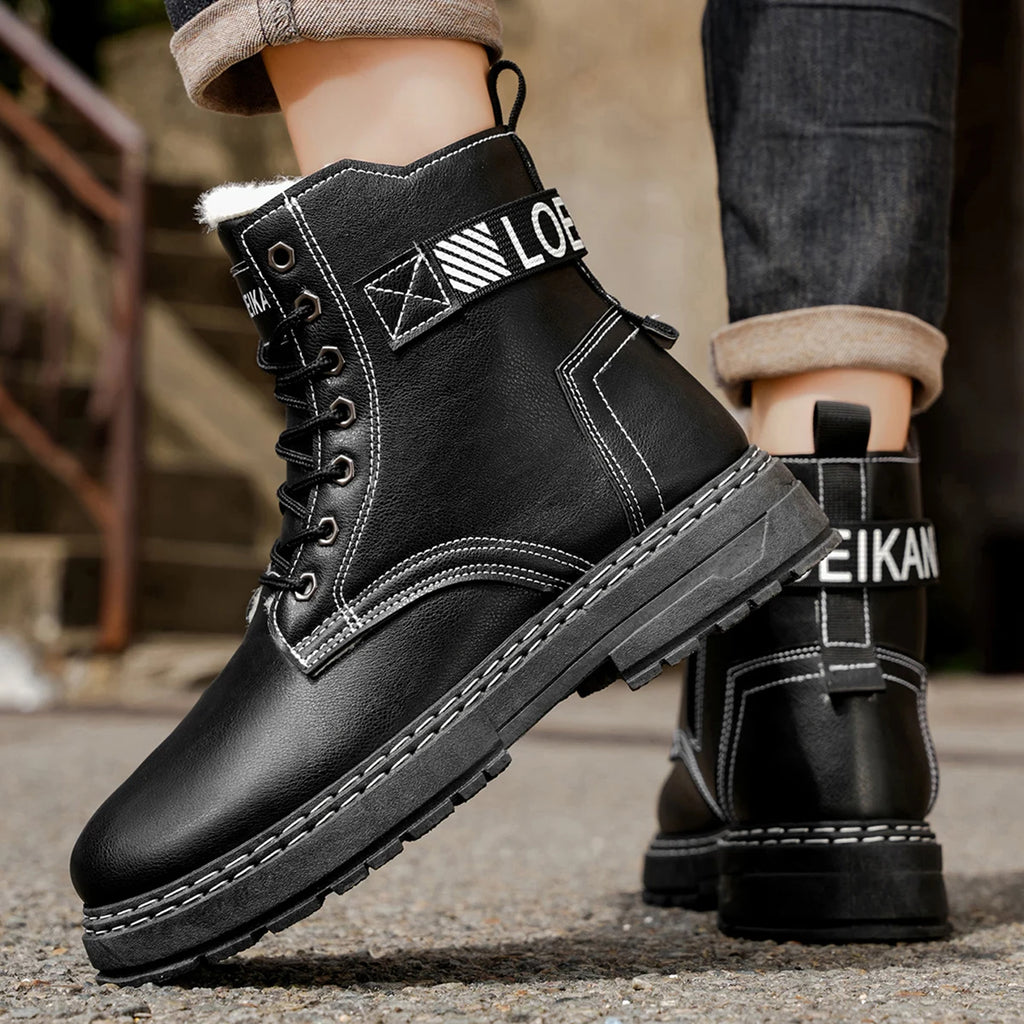 High-top men's casual sneakers, snow boots, durable and warm, popular in autumn and winter, trendy and fashionable