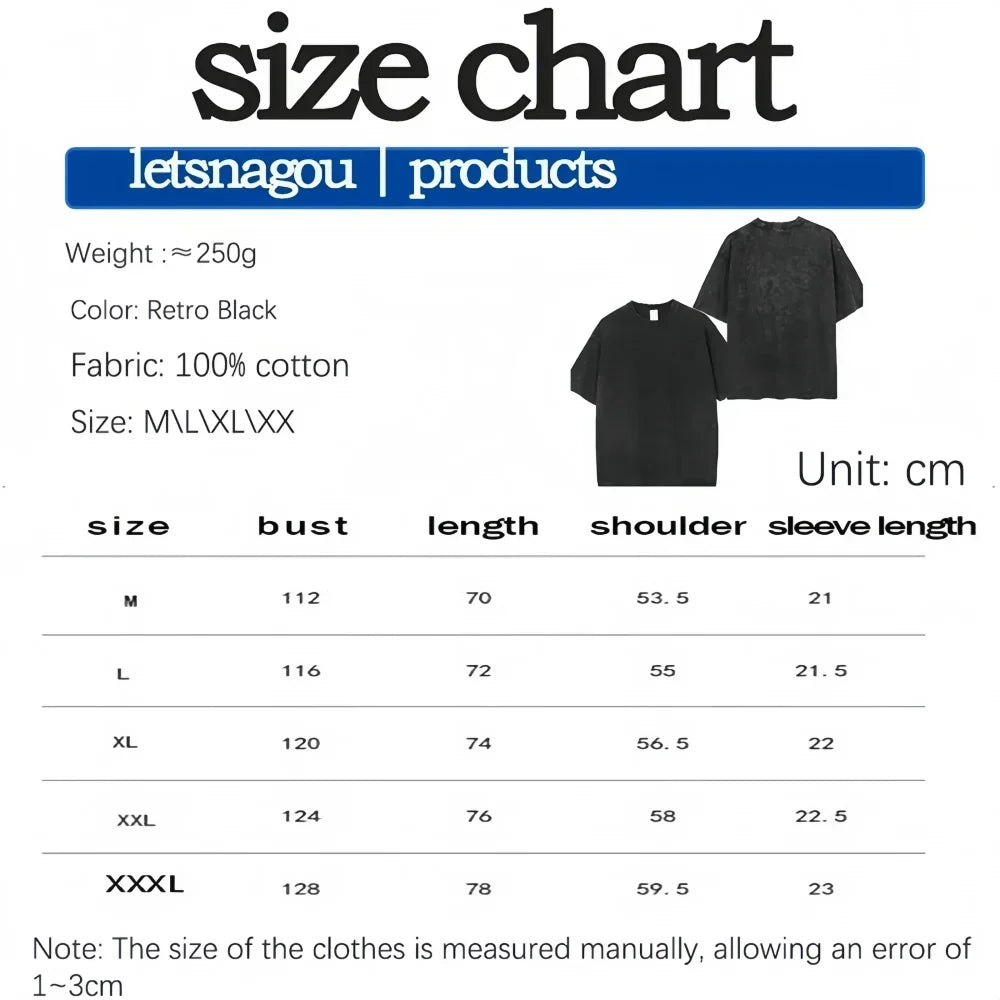 Anime Dragon Ball Cosplay Washed T-Shirt Cotton Short Sleeve Loose Large Casual Sports Fitness T-Shirt Men's Harajuku Clothing