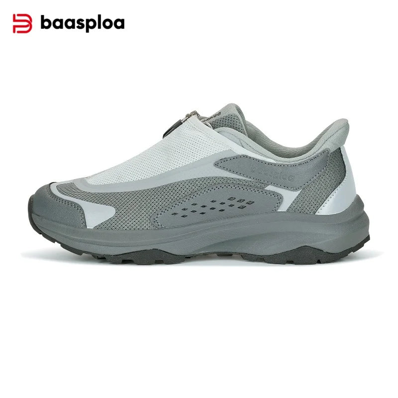Baasploa Men New Hiking Shoes Outdoor Waterproof Wear Resistant Non Slip Sneakers Male Casual Lightweight Lace-Up Walking Shoes