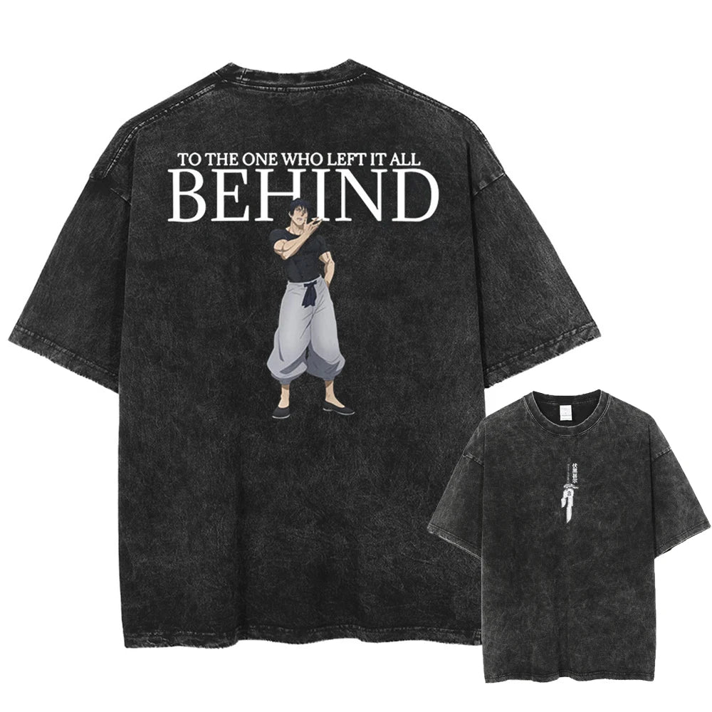 2026 Anime Jujutsu Kaisen Fushiguro Toji Printed T-shirt Men's and Women's Washed T-shirt High Quality Vintage T-shirt Tops