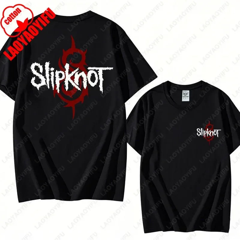 Prepare for Hell Tour Shirt Heavy Metal Cotton Tees Man Rock Band T-shirt Men's Slipknots Double Sided Print Short-sleeve Tops