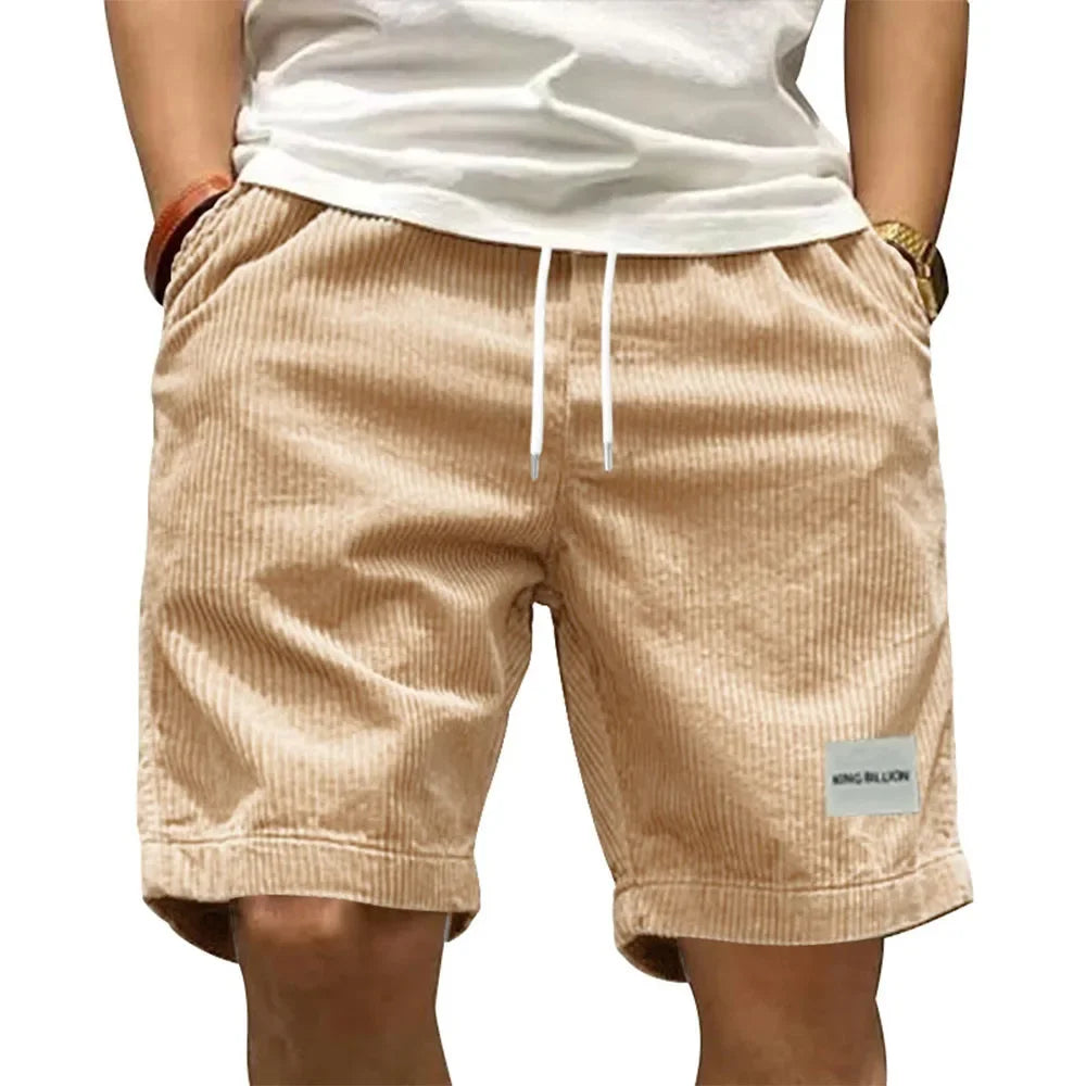 Vintage Cargo Shorts Men's Summer Trendy Retro Corduroy Short Pants Men's Casual Solid Color Shorts Sports Breathable Sweatpants