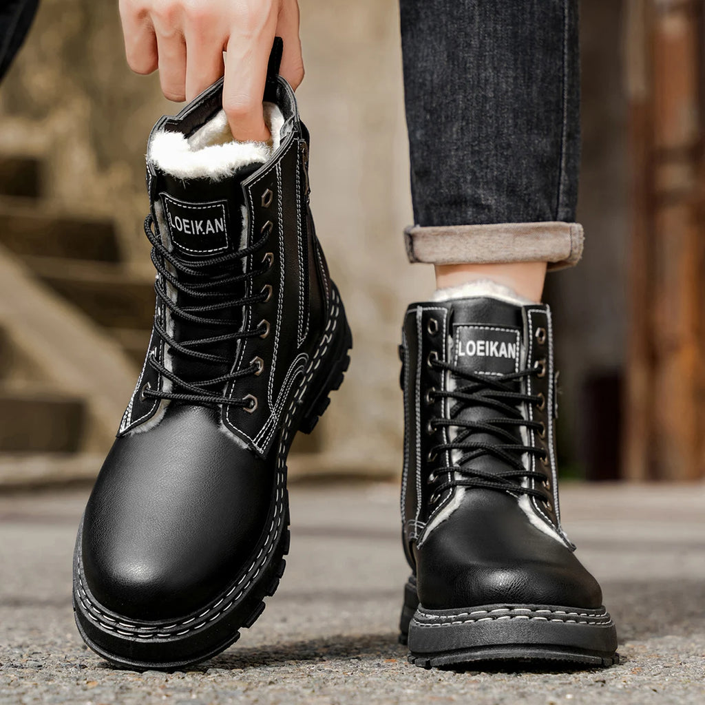 High-top men's casual sneakers, snow boots, durable and warm, popular in autumn and winter, trendy and fashionable
