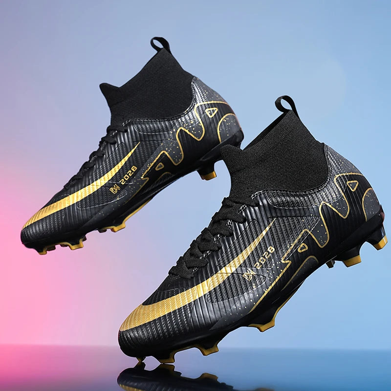 Fashion Pink Soccer Shoes Men's  Professional Lightweight Sock Football Boots Outdoor Non-slip Original Football Cleats Sneakers